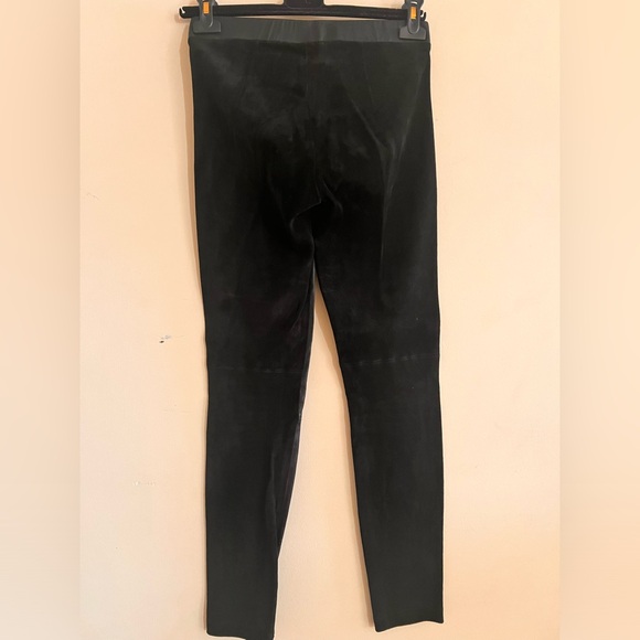 Vince 100% Leather Suede Black skinny leggings Size S / P - Picture 5 of 10